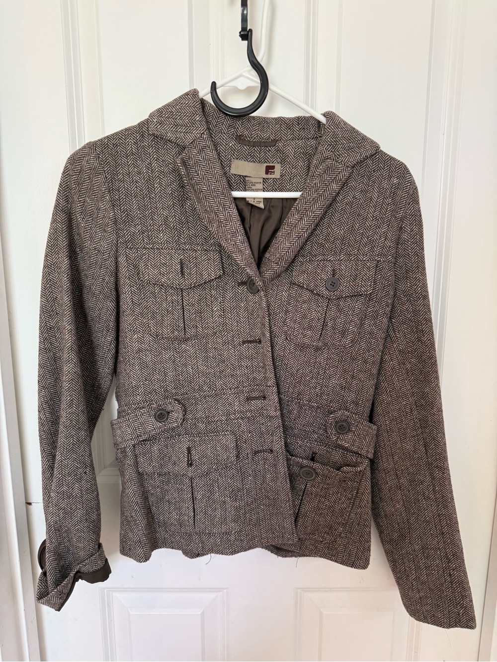 3/$30 Women’s Herringbone Wool-Blend Jacket - Brown